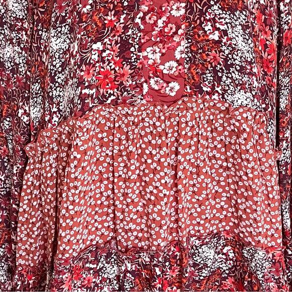 ANTHROPOLOGIE Esther Tiered Tunic RED floral print SIZE XL - Picture 8 of 16